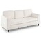 Modern 3-Seater Sofa Couch with Soft Teddy Velvet Ergonomic Cushions Wood Legs for Living Room